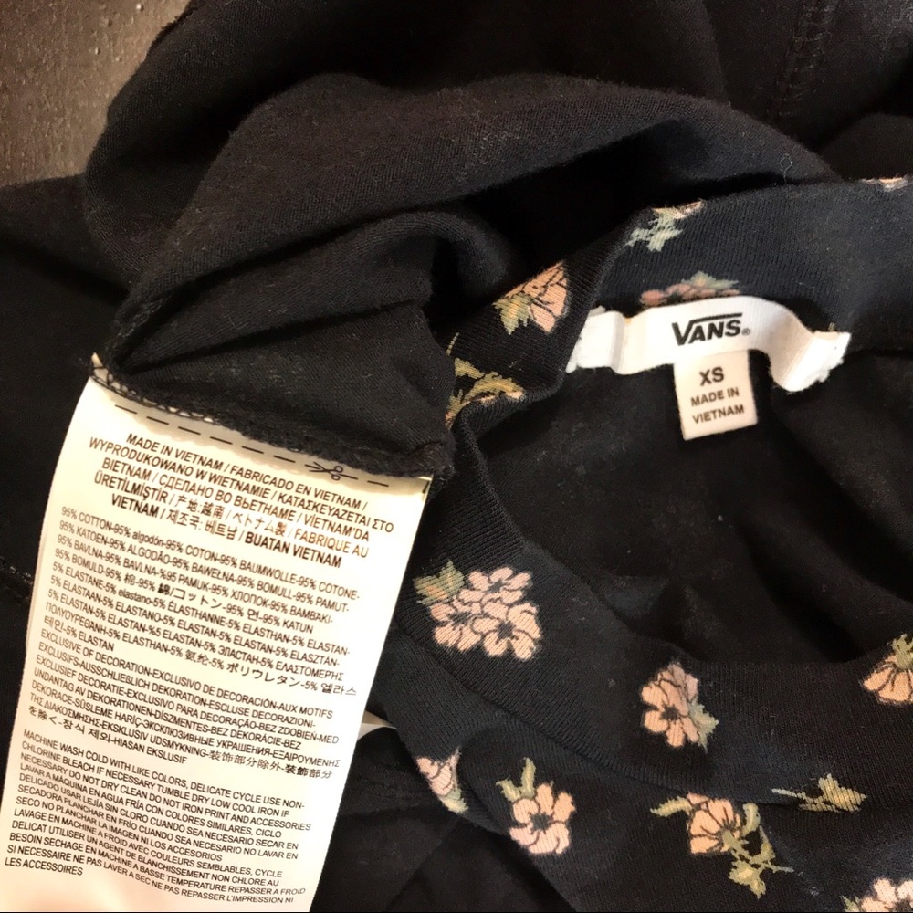 Vans black pink floral print high neck fit & flare skater tank dress - Picture 8 of 8